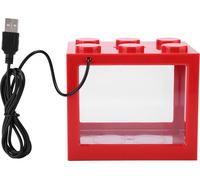 Mini aquarium décoratif Lampe USB LED Light Caisse de poisson Thé Décor de table (rouge)