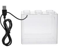 Mini-aquarium décoratif Lampe USB LED Light Caisse de poisson Thé Décor de table (transparent)