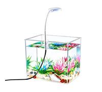 Mini aquarium - Petit aquarium | Betta Fish Tank, avec lumières à clip et base antidérapante pour visionnage transparent, habitat de visualisation transparent, bol nano compact, kit de démarrage pour