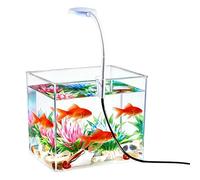 Mini Aquarium,with Clip Lights Clear Table Decor,Betta Fish Tank Desktop Aquarium - for Home Bedroom Living Room Apartment Beginner Adults Kids Fishkeeping Viewing