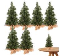 Mini-Arbre de Noël Table de Noël Arbre de Noël 6pcs 11,8 Pouces Petit Arbre de Noël réaliste avec Bassin de Linge en pin Artificiel pour Table de Table de Noël décoration