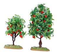 Mini Arbre Fruitier Artificiel Pommier Vert en Plastique Lot de 2
