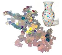 Mini Arc-en-ciel holographique en acrylique carré, feuilles acryliques iridescentes double face, blocs holographiques pour bricolage, mosaïque, art, projet d'ombre lumineuse, bijoux en résine