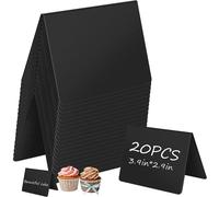 Mini Ardoise 20 Pièces, Tableau Noir Effaçable Panneau D'affichage Forme V | Ardoise Table craie réutilisable, avec 1 stylo, pour buffet, mariages, boulangerie et restaurant, 10x7.5cm