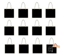 Mini Ardoise Noire à Suspendre - Tableau Craie 12 Pièces