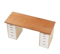 Mini Armoire de Bureau Bureau Miniature Cabinet Meuble de Poupée Plan Rectangulaire Deux Colonnes à Tiroirs Détail Réaliste Poignées, Color to 2, Style to 2