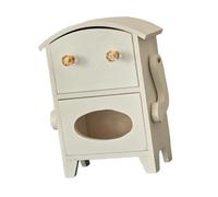 Mini armoire de rangement en forme de robot avec tiroir distributeur de mouchoirs - Design vintage pour collier, maquillage, dortoir - Blanc