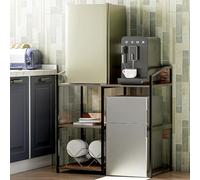 Mini armoire de réfrigérateur, mini support de réfrigérateur avec rangement, support de cuisine de style industriel, mini étagère de réfrigérateur, mini table de réfrigérateur, armoire de bar/café