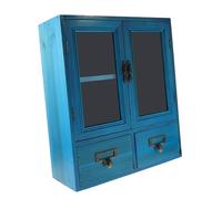 Mini armoire murale en bois vintage avec double porte petit étui d'affichage de rangement pour usage professionnel ou apothecary