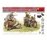 Mini Art 1/35 U.s. Army Motorcycle Crew Under Repair (3 Figures In 3pcs) Special Edition (with Tool & Toolbox) Plastic Model Ma35284 G