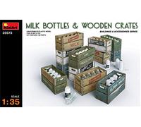 Mini Art 35573 1:35 Bouteilles de lait avec caisses en bois - Réplique fidèle à l'original, modélisme, kit de construction en plastique, bricolage, loisirs, collage, kit de modélisme, à assembler, non