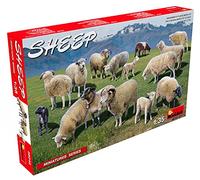 Mini Art 38042 1:35 Moutons (15) - Reproduction fidèle, modèle réduit, kit Plastique, Bricolage, Loisirs créatifs, Collage, kit modèle, à Assembler, Non Peint