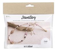 Creativ Company – Kit DIY bijoux Sautoir Rose, perles en verre et rocailles