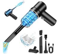 Mini aspirateur à main sans fil 15000PA 2 en 1 Aspirateur et souffleur sans fil 120 W Aspirateur à main puissant pour voiture, maison, cuisine, poils d'animaux, utilisation humide/sèche