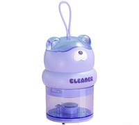 Mini aspirateur de bureau, 80 x 80 x 232 mm, design portable, 2 vitesses d'aspiration pour copeaux de gomme et restes de papier, rechargeable par USB, 500 mAh, sangle en silicone (violet)