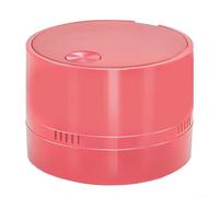 Mini aspirateur de bureau avec capacité d'aspiration concentrée pour miettes, poussière et particules fines sur les espaces de travail et les espaces de vie (rose)