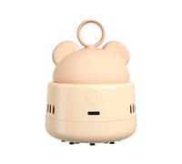 Mini aspirateur de bureau sans fil rechargeable par USB, aspiration puissante, compact et léger pour clavier, maison, bureau, voiture, bleu, beige, 110 x 86 x 86 mm (Beige)