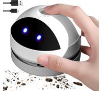 Mini Aspirateur De Table,Petit Aspirateur À Main Usb Rechargeable,Aspirateur À Sans Fil De Bureau Haute Puissance D'Aspiration Pour Table Bureau Coussin Voiture Clavier (Blanc - 2)
