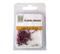 Mini attaches parisiennes rouge pailletté 3 mm 40 pcs
