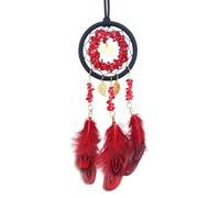 Mini Attrape-Rêves Fait Main Petit Attrape Rêve Attrapeur de Rêves avec Plumes Capteur de Rêves Pendentif à Suspendre Accessoires Ornement Voiture Intérieur pour Rétroviseur de Voiture