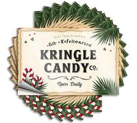 Mini autocollant de décoration d'intérieur imperméable - Panneau vintage Kringle Candy Co. avec décorations festives, gobelet autocollant pour usage patron (6 x 9 cm)