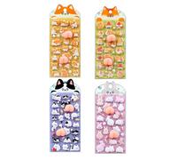 Mini autocollants animaux - PVC relief 3D, petit autocollant en relief, ensemble d'artisanat texturé, adhésif résistant à l'eau, fournitures de papeterie, grand paquet multicolore pour ordinateur