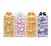 Mini autocollants en forme d'animal - Petit autocollant 3D en forme de chat - Pour bagages, cahier, enveloppes, lunettes, tablettes, d'eau, ordinateurs portables, valises murales