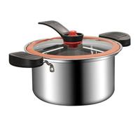 Mini autocuiseur, 3, 5 L Pot de bouillon en acier inoxydable avec poignées de verrouillage et couvercle transparent, autocuiseur micro-pression pour le gaz, induction, poêles électriques