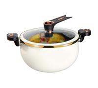 Mini autocuiseur 8 L à chauffe rapide avec poignées de verrouillage revêtement antiadhésif et couvercle transparent pour gaz et induction. Compatible gaz induction.