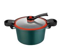 Mini autocuiseur à pression, casserade de pression de chauffage rapide de 3,5 L avec poignées de verrouillage, Stockpot antiadhésif avec couvercle transparent pour le gaz, induction (Vert)