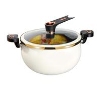 Mini autocuiseur à pression, casserole à pression de chauffage rapide 8L avec poignées de verrouillage, stockage antiadhésif avec couvercle transparent auto-stagique pour le gaz, induction, poêles