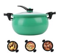 Mini autocuiseur, pot de pression de chauffage rapide à capacité avec poignées verrouillage, micro-stockpot multifonction antiadhésif pour gaz, induction, poêles électriques, vert