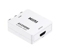 Mini AV RCA CVBS vers HDMI Vidéo Audio Convertisseurs Adaptateur Support 720 1080P pour Caméra, Xbox 360, PS1, PS2, N64（Blance）