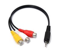 Mini AV Stéréo Mâle à 3 RCA Femelle Audio Video Cable Jack Cordon Adaptateur