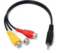 Mini AV Stéréo Mâle à 3 RCA Femelle Audio Video Cable Jack Cordon Adaptateur