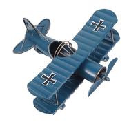 Mini Avion Vintage en Métal Fer, Modèle Biplan Rétro Décoratif | Accent Compact pour Étagère ou Bureau, Pièce Souvenir Destinée aux Collectionneurs, Centre de Table pour Fête