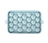 Mini bac à glaçons avec couvercle en silicone à 25 compartiments pour congélateur, moule à glaçons facile à démouler pour eau, cocktail, whisky, thé, café (bleu)