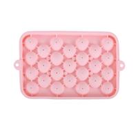 Mini bac à glaçons avec couvercle en silicone à 25 compartiments pour congélateur, moule à glaçons facile à démouler pour eau, cocktail, whisky, thé, café (rose)
