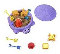 Mini bac à Sable Tortue avec Couvercle pour Bureau, Jouet de Sable Portable avec moules et Mini-Outils, kit Mini Jardin Zen, Accessoire de décoration pour la Maison et Le Bureau, Cadeau (Purple)