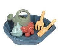 Smoby Life - Mini Bac à Sable Garni - Arrosoir - Pelle + Râteau - Jeu Plage - Plastique Recyclé - Dès 18 Mois - 850209