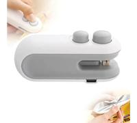 Mini Bag Sealer and Cutter, 2 in 1 USB Rechargeable Bag Sealers Heat Seal Cutter,Portable Resealer Machine for Plastic Bag Snack Bag Food Storage (White)
