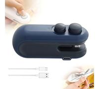 Mini Bag Sealer and Cutter, 2 in 1 USB Rechargeable Bag Sealers Heat Seal Cutter,Portable Resealer Machine for Plastic Bag Snack Bag Food Storage (Blue)