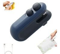 Mini Bag Sealer with Cutter and Magnet, Mini Sealer Small Household Hand Pressure Sealer, 2 in 1 Bag Sealers and Cutter, Portable Snack Plastic Bags Heat Sealing Machine, Rechargeable (Blue)