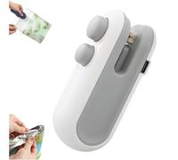 Mini Bag Sealer with Cutter and Magnet, Rechargeable Mini Bag Sealer, Portable Handheld Vacuum Heat Sealing Machine for Snacks, Chips, Food Freshness Storage (White)