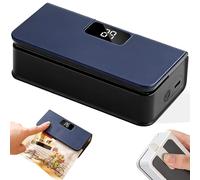 Mini Bag Sealer with Magnet for Fridge, Portable Magnetic Mini Bag Sealer, Rechargeable with Six Adjustable Speeds, Led Screen, Hidden Blade, for Food, Snacks, Etc (Blue)