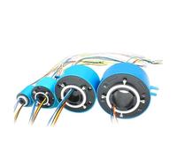 Mini Bague collectrice Bague collectrice traversante 2/6/12/18/24 canaux 2A/5A/10A, connecteur Rotatif Creux à Bague collectrice, Trou de 8 à 100 mm, Anneaux conducteurs(5X22mm 6CH 2A)