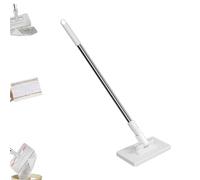 Mini balai à franges automatique mains libres, avec tête pivotante à 360°, poignée portable push-pull, nettoyage humide et sec, balai à franges sans contact, pour sols (Pas de tissu)