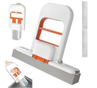 Mini balai de bureau pliable, éponge portable auto-compressive, mini serpillère en coton pour utilisation humide et sèche, petit balai à franges en coton pour bureau, verre, éviers et miroirs (1 pièce