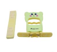 Mini balai de nettoyage à main avec motif de chat, mécanisme auto-compressif, matériau ABS, tête remplaçable, absorption supérieure, design portable, vert et blanc (vert et vert)