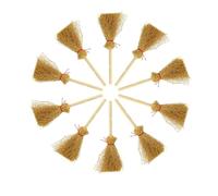 Mini Balai en Paille Balai 10 Pièces De Nettoyage Décor De Maison De 4cmx9.5cm s Costume Nettoyeur Clavier Artisanat Bois Statue Halloween Petites Vadrouilles De Fête De Maison Miniature